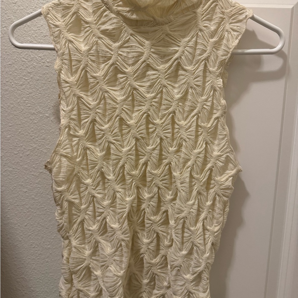 Anthropologie Ivory Textured Top
